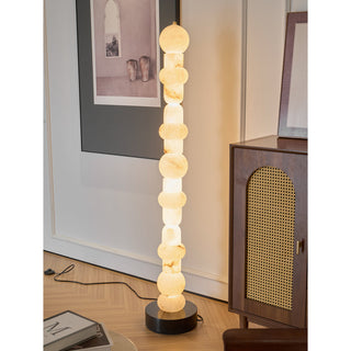 Lira Stacked Alabaster Floor Lamp