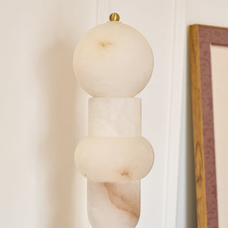 Lira Stacked Alabaster Floor Lamp