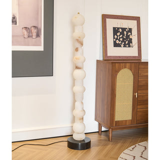 Lira Stacked Alabaster Floor Lamp