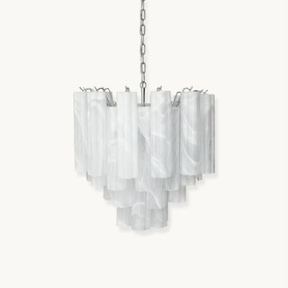 Tronchi Tiered White Swirl Glass Chandelier