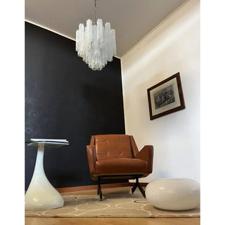 Tronchi Tiered White Swirl Glass Chandelier