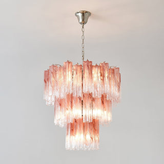 Tronchi Tiered White Swirl Glass Chandelier