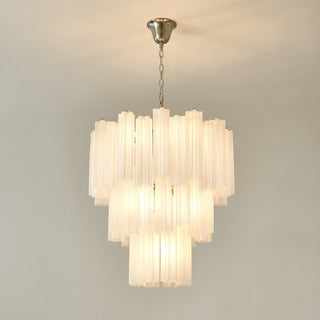 Tronchi Tiered White Swirl Glass Chandelier