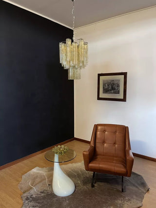 Tronchi Tiered White Swirl Glass Chandelier