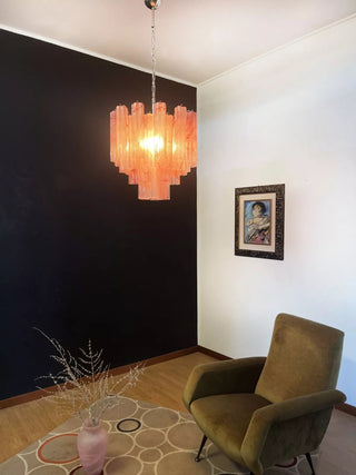 Tronchi Tiered White Swirl Glass Chandelier