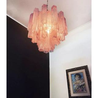 Tronchi Tiered White Swirl Glass Chandelier