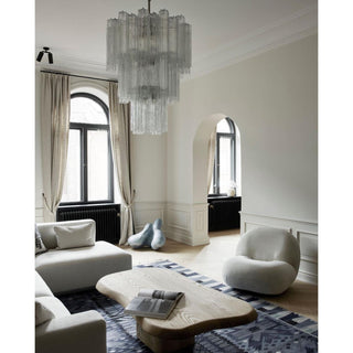 Tronchi Tiered White Swirl Glass Chandelier