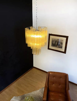 Tronchi Tiered White Swirl Glass Chandelier