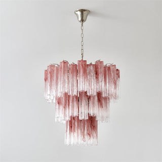 Tronchi Tiered White Swirl Glass Chandelier
