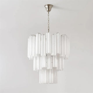 Tronchi Tiered White Swirl Glass Chandelier