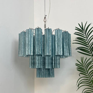 Tronchi Tiered White Swirl Glass Chandelier