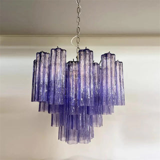 Tronchi Tiered White Swirl Glass Chandelier