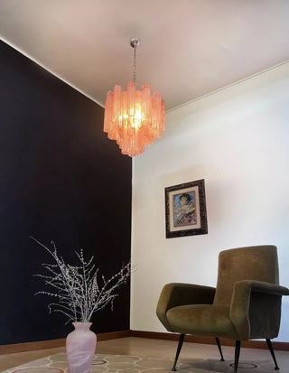 Tronchi Tiered White Swirl Glass Chandelier