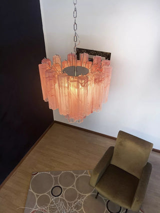 Tronchi Tiered White Swirl Glass Chandelier