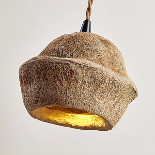 Tropical Tranquility Organic Rustic Monkey Bowl Tree Fruit Shell Pendant Light