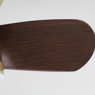 Vega Low-Profile Brass Wood Ceiling Fan Light