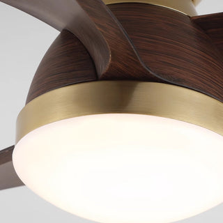 Vega Low-Profile Brass Wood Ceiling Fan Light