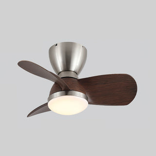 Vega Low-Profile Brass Wood Ceiling Fan Light