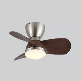Vega Low-Profile Brass Wood Ceiling Fan Light