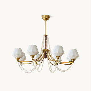 Tuileries Brass Dark Wood 8-Light Chandelier