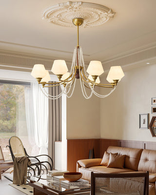 Tuileries Brass Dark Wood 8-Light Chandelier