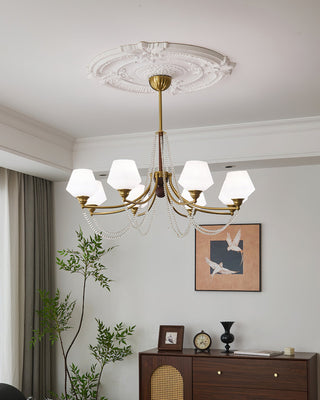 Tuileries Brass Dark Wood 8-Light Chandelier