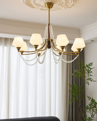 Tuileries Brass Dark Wood 8-Light Chandelier