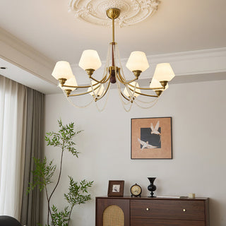 Tuileries Brass Dark Wood 8-Light Chandelier