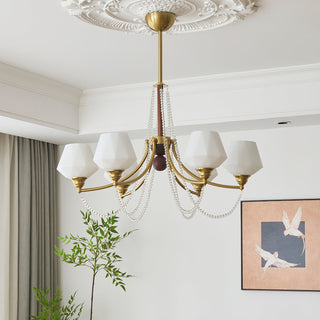 Tuileries Brass Dark Wood 8-Light Chandelier