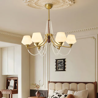 Tuileries Brass Dark Wood 8-Light Chandelier