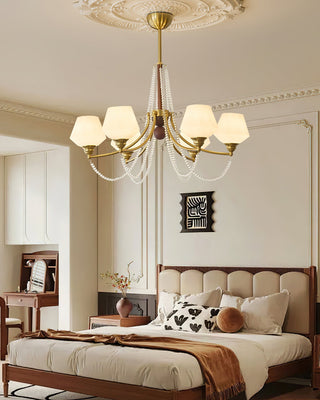 Tuileries Brass Dark Wood 8-Light Chandelier