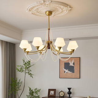 Tuileries Brass Dark Wood 8-Light Chandelier