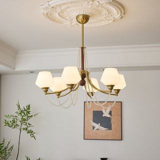 Tuileries Brass Dark Wood 8-Light Chandelier