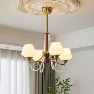 Tuileries Brass Dark Wood 8-Light Chandelier