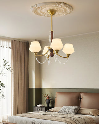 Tuileries Brass Dark Wood 8-Light Chandelier