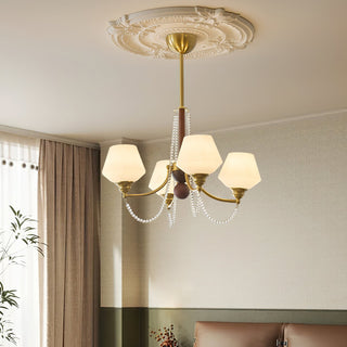 Tuileries Brass Dark Wood 8-Light Chandelier