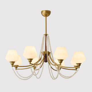 Tuileries Brass Dark Wood 8-Light Chandelier