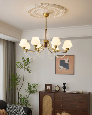 Tuileries Brass Dark Wood 8-Light Chandelier