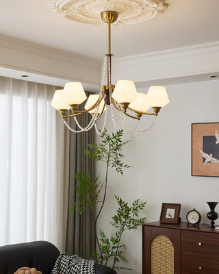 Tuileries Brass Dark Wood 8-Light Chandelier