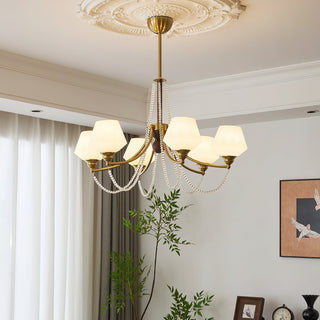 Tuileries Brass Dark Wood 8-Light Chandelier