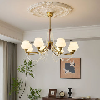 Tuileries Brass Dark Wood 8-Light Chandelier