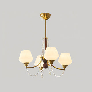 Tuileries Brass Dark Wood 8-Light Chandelier