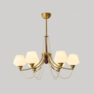 Tuileries Brass Dark Wood 8-Light Chandelier