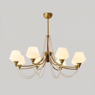 Tuileries Brass Dark Wood 8-Light Chandelier