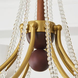 Tuileries Brass Dark Wood 8-Light Chandelier