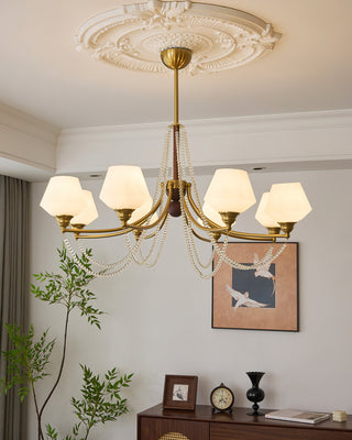 Tuileries Brass Dark Wood 8-Light Chandelier