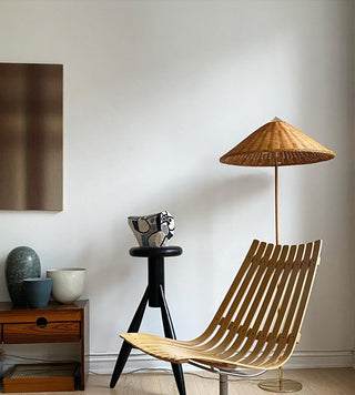 Chinese Farmhouse Fabric Floor Lamp
