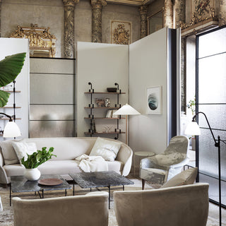 Chinese Farmhouse Fabric Floor Lamp