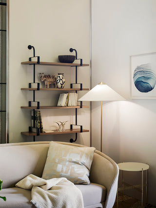 Chinese Farmhouse Fabric Floor Lamp