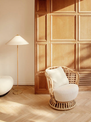 Chinese Farmhouse Fabric Floor Lamp